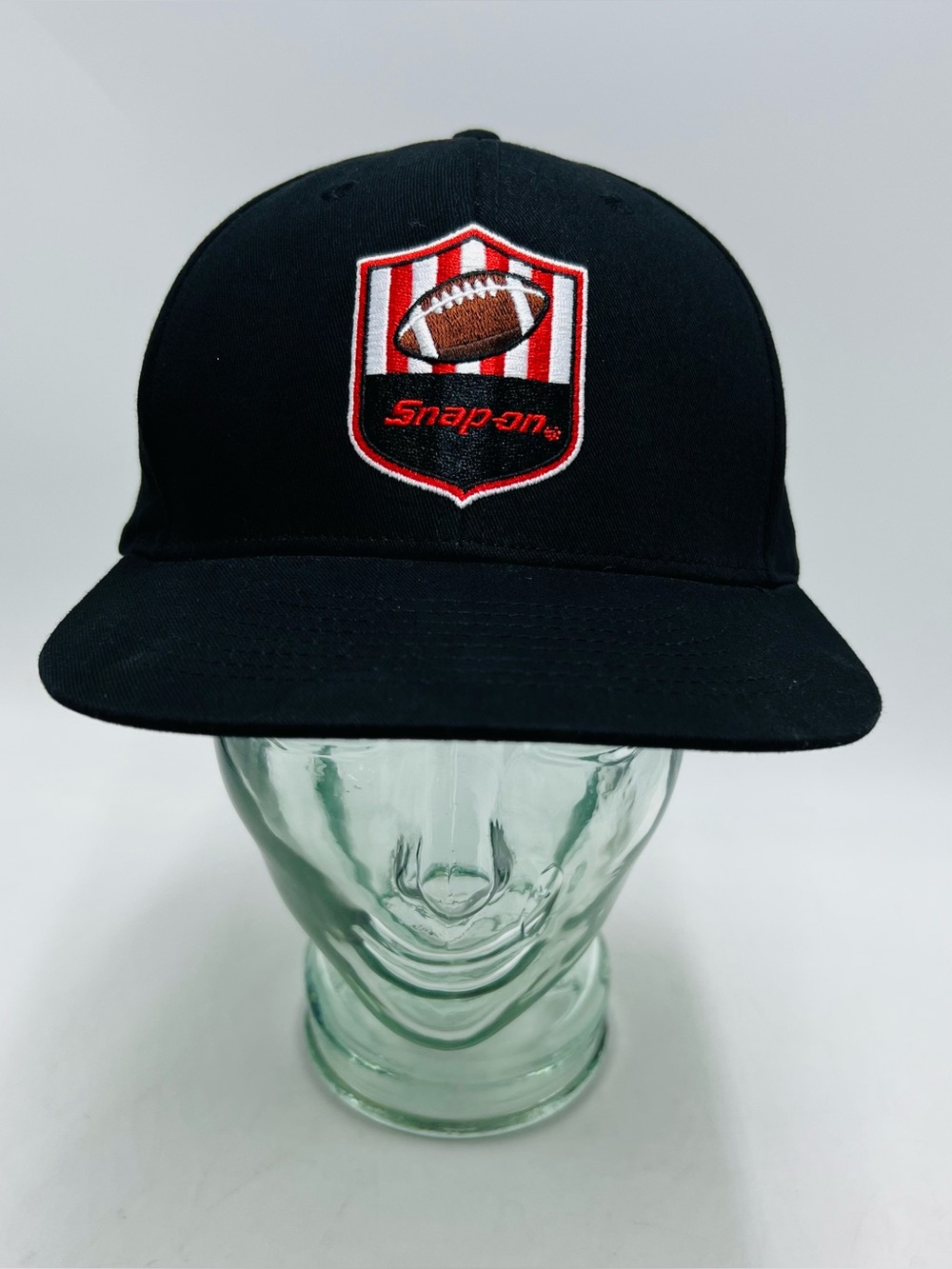 Snap-On Football Hat Cap Snapback Men Adjustable Black Red Logo K Products OSFM
